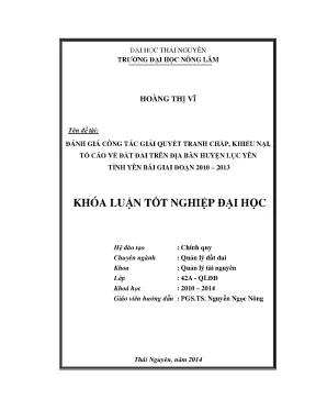 Đánh Giá Công Tác Giải Quyết Tranh Chấp Đất Đai Tại