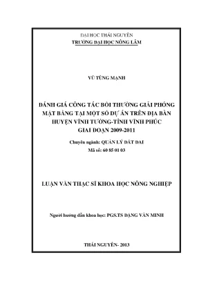 Đánh Giá Công Tác Bồi Thường Giải Phóng Mặt Bằng Tại