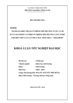 Đánh giá ô nhiễm nước và giải pháp cải thiện môi trường