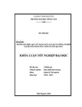 Đánh Giá Hiệu Quả Sử Dụng Đất Nông Nghiệp Tại Huyện Hàm