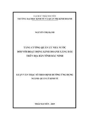 Tăng cường quản lý nhà nước về kinh doanh xăng dầu tại