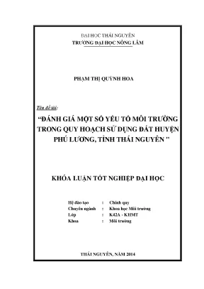 Đánh giá yếu tố môi trường trong quy hoạch sử dụng đất