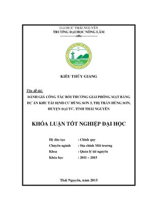Đánh Giá Công Tác Bồi Thường Giải Phóng Mặt Bằng Dự Án