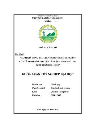 Đánh Giá Công Tác Chuyển Quyền Sử Dụng Đất Tại Xã Minh