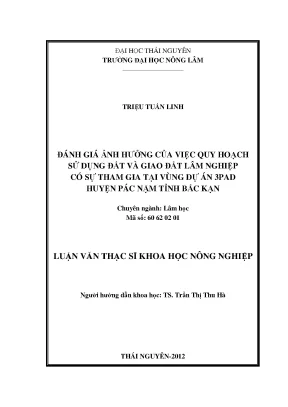 Đánh giá ảnh hưởng quy hoạch sử dụng đất và giao đất lâm