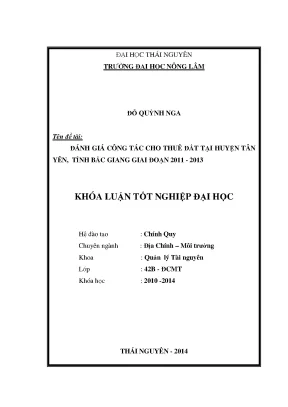 Đánh Giá Công Tác Cho Thuê Tại Huyện Tân Yên, Bắc Giang