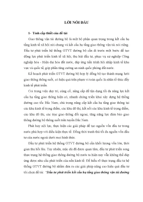 Luận Văn Thạc Sĩ: Đầu Tư Phát Triển Hạ Tầng Giao Thông