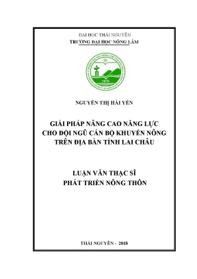 Giải pháp nâng cao năng lực cán bộ khuyến nông tại Lai Châu