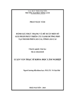 Đánh Giá Thực Trạng Và Giải Pháp Phát Triển Cây Xanh