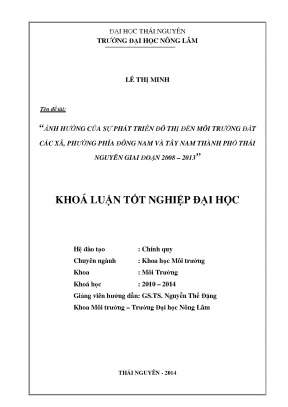 Ảnh hưởng của phát triển đô thị đến môi trường đất tại