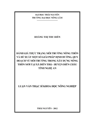 Đánh giá thực trạng môi trường nông thôn và giải pháp 