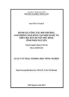 Đánh Giá Công Tác Bồi Thường Giải Phóng Mặt Bằng Tại Các