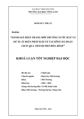 Đánh giá hiện trạng môi trường nước mặt và giải pháp bảo