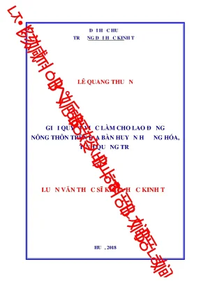 Giải Pháp Tạo Việc Làm Cho Lao Động Nông Thôn Tại Huyện