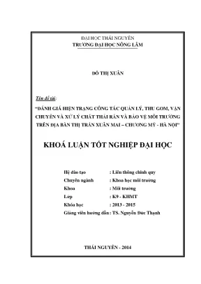 Đánh Giá Hiện Trạng Quản Lý Chất Thải Rắn Và Bảo Vệ Môi
