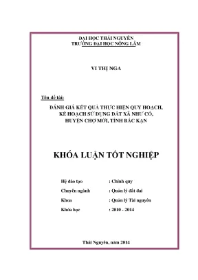 Đánh Giá Kết Quả Thực Hiện Quy Hoạch Sử Dụng Đất Xã Như