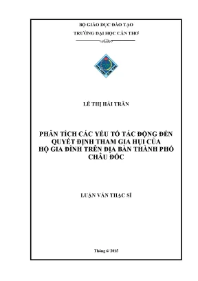 Phân tích yếu tố ảnh hưởng đến quyết định tham gia hụi