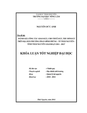 Đánh Giá Công Tác Giao Đất, Thuê Đất, Thu Hồi Đất Tại