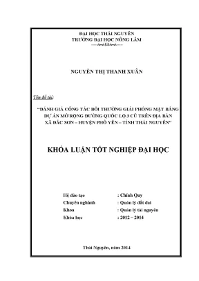 Đánh Giá Công Tác Bồi Thường Giải Phóng Mặt Bằng Dự Án