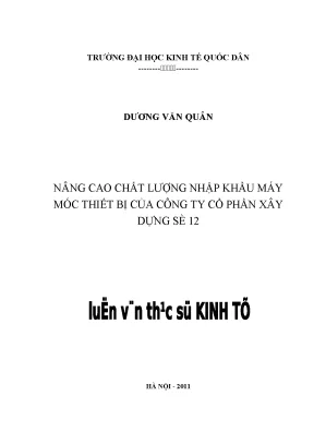 Giải pháp nâng cao chất lượng nhập khẩu máy móc thiết bị 