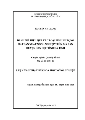 Đánh Giá Hiệu Quả Sử Dụng Đất Nông Nghiệp Tại Huyện Can