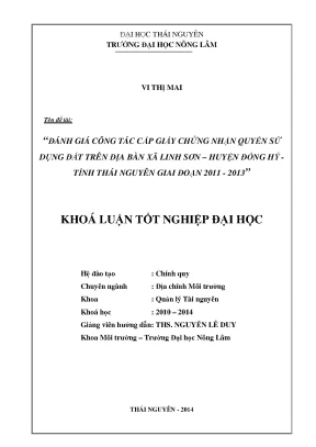 Đánh Giá Công Tác Cấp Giấy Chứng Nhận Quyền Sử Dụng Đất