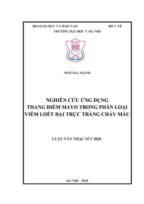 Nghiên cứu ứng dụng thang điểm Mayo trong phân loại viêm