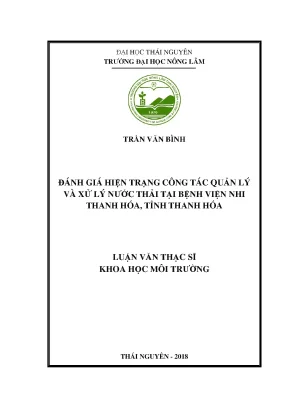 Đánh Giá Hiện Trạng Quản Lý Và Xử Lý Nước Thải Tại Bệnh