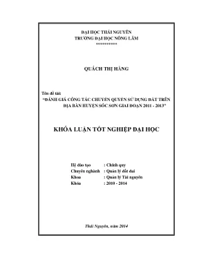 Đánh giá công tác chuyển quyền sử dụng đất tại huyện Sóc