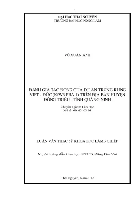 Đánh giá tác động dự án trồng rừng Việt Đức KFW3 Pha 1