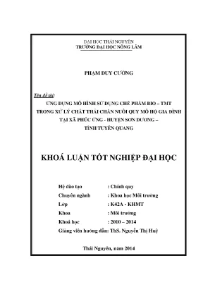 Áp Dụng Mô Hình Bio TMT Xử Lý Chất Thải Chăn Nuôi Gà Tại