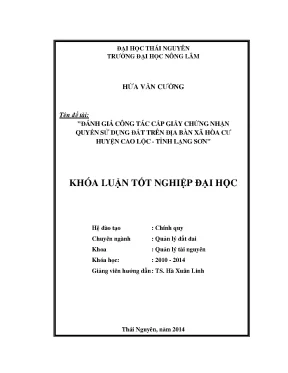 Đánh Giá Công Tác Cấp Giấy Chứng Nhận Quyền Sử Dụng Đất