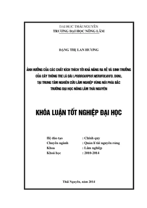 Ảnh hưởng của chất kích thích đến ra rễ và sinh trưởng 