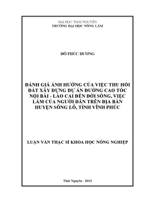 Ảnh hưởng thu hồi đất xây dựng cao tốc Nội Bài - Lào Cai