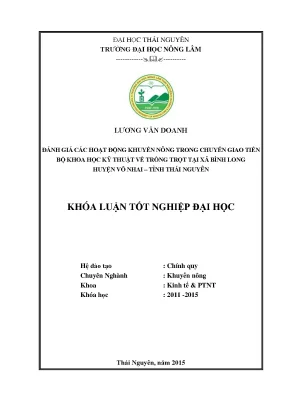 Đánh giá hoạt động khuyến nông trong chuyển giao kỹ