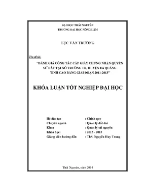 Đánh Giá Cấp Giấy Chứng Nhận Quyền Sử Dụng Đất Tại Xã