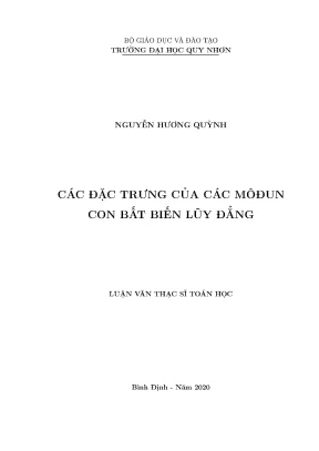 Luận Văn Thạc Sĩ: Khám Phá Đặc Trưng Của Môđun Con Bất 