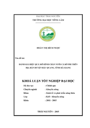 Đánh giá hiệu quả mô hình chăn nuôi cá rô phi tại huyện