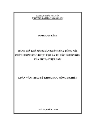 Đánh giá khả năng sản xuất của 2 dòng lợn nái chất lượng