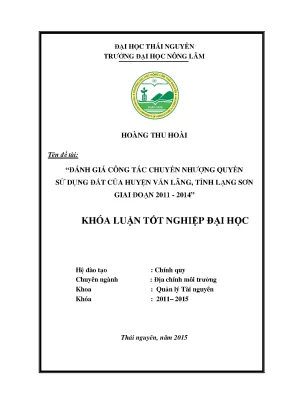 Đánh giá công tác chuyển nhượng quyền sử dụng đất huyện