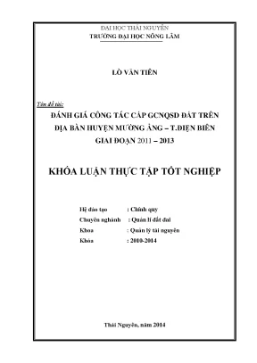 Đánh Giá Công Tác Cấp Giấy Chứng Nhận Quyền Sử Dụng Đất 