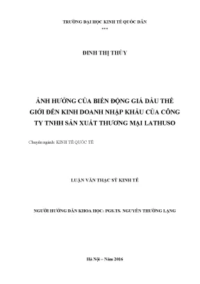 Ảnh hưởng của biến động giá dầu thế giới đến kinh doanh