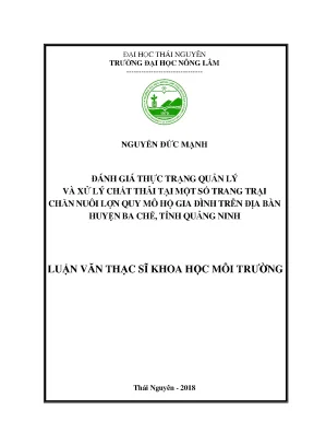 Đánh giá quản lý và xử lý chất thải tại trang trại chăn