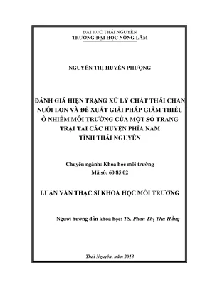 Đánh giá và giải pháp xử lý chất thải chăn nuôi lợn tại