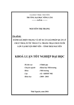 Đánh Giá Hiện Trạng Và Giải Pháp Quản Lý Chất Thải Trang