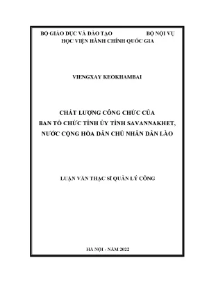 Luận Văn Thạc Sĩ: Chất Lượng Công Chức Ban Tổ Chức Tỉnh