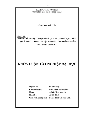 Đánh giá kết quả quy hoạch sử dụng đất xã Phúc Lương,