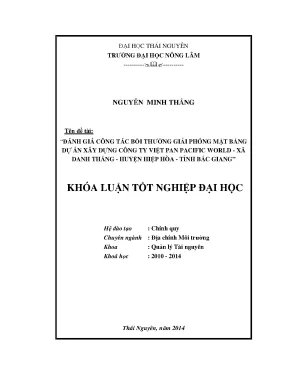 Đánh Giá Công Tác Bồi Thường Giải Phóng Mặt Bằng Dự Án