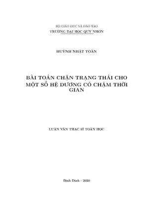 Luận Văn Thạc Sĩ: Bài Toán Chặn Trạng Thái Cho Hệ Số
