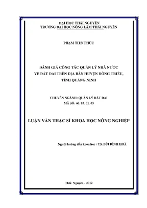 Đánh Giá Quản Lý Nhà Nước Về Đất Đai Tại Huyện Đông
